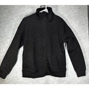 Mondetta Women's Heathered Full-Zip Fleece Jacket Black Size Small